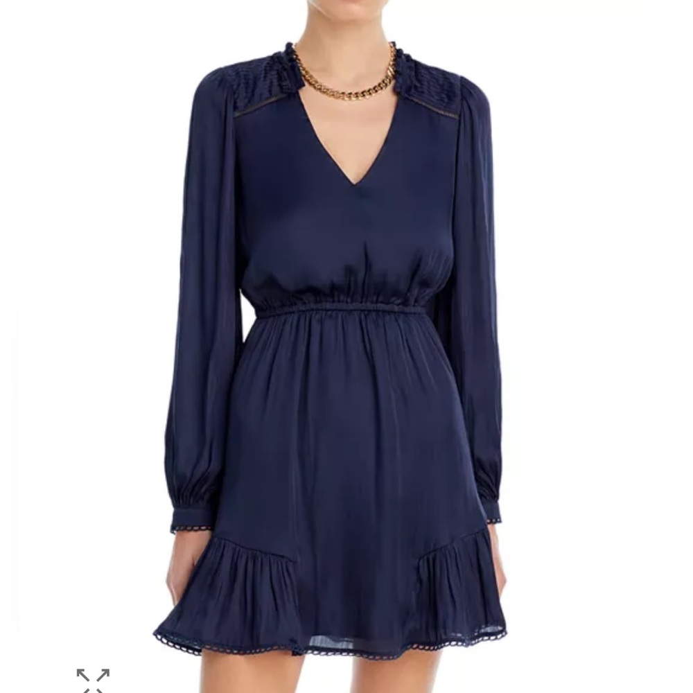 Aqua Pintucked A Line Peasant Dress